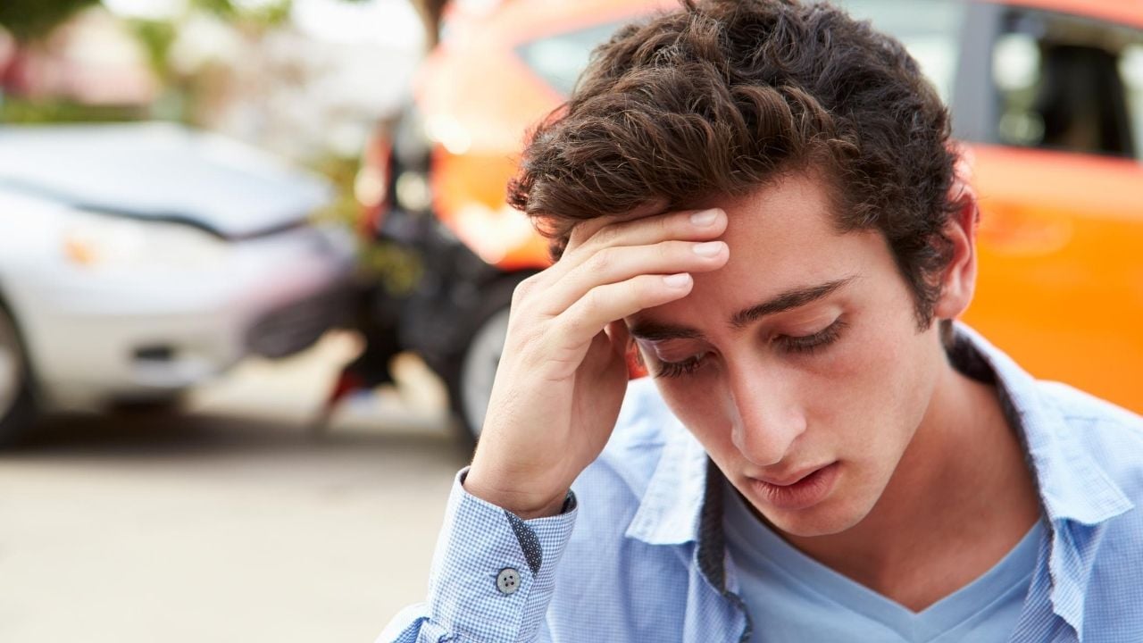 worried driver traffic accident